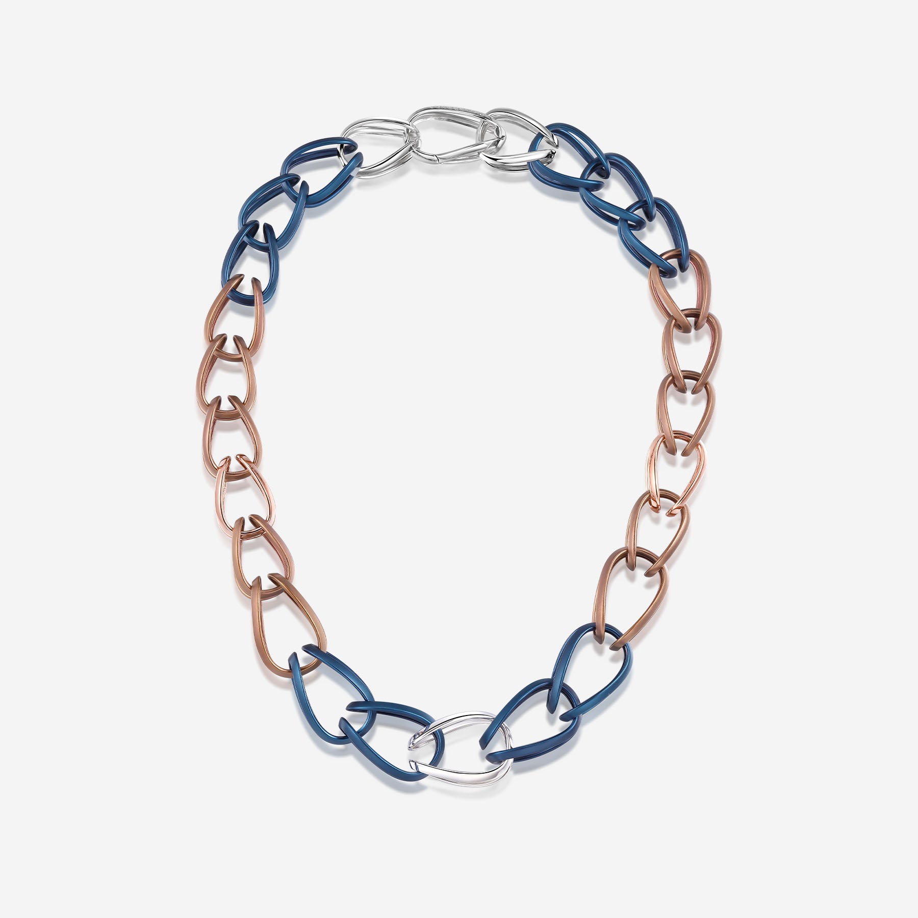 Pianegonda Modular long chain necklace - TECUM - 925‰ Sterling silver, Bronze