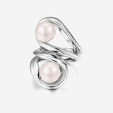 Pianegonda Contrariè ring with pearls - View 2
