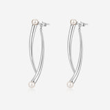 Pianegonda Pendant earrings with double thorn and natural pearls - CUSPIS - 925‰ Sterling silver