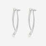 Pianegonda Pendant earrings with double thorn and natural pearls - CUSPIS - 925‰ Sterling silver