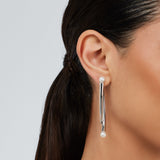 Pianegonda Pendant earrings with double thorn and natural pearls - View 4