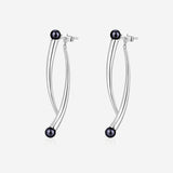 Pianegonda Pendant earrings with double thorn and natural pearls - CUSPIS - 925‰ Sterling silver