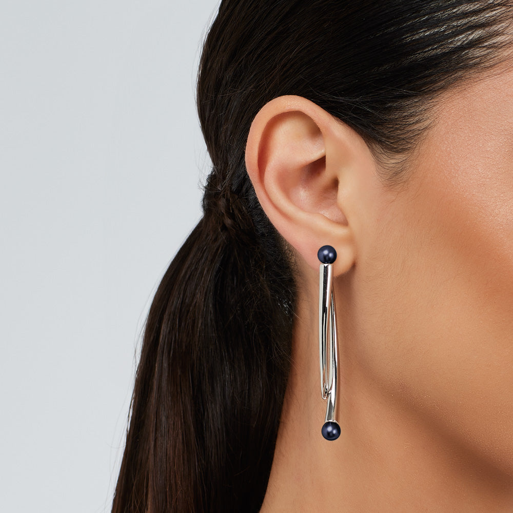 Pianegonda Pendant earrings with double thorn and natural pearls - View 4