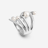 Pianegonda Band ring with natural pearls - CUSPIS - 925‰ Sterling silver