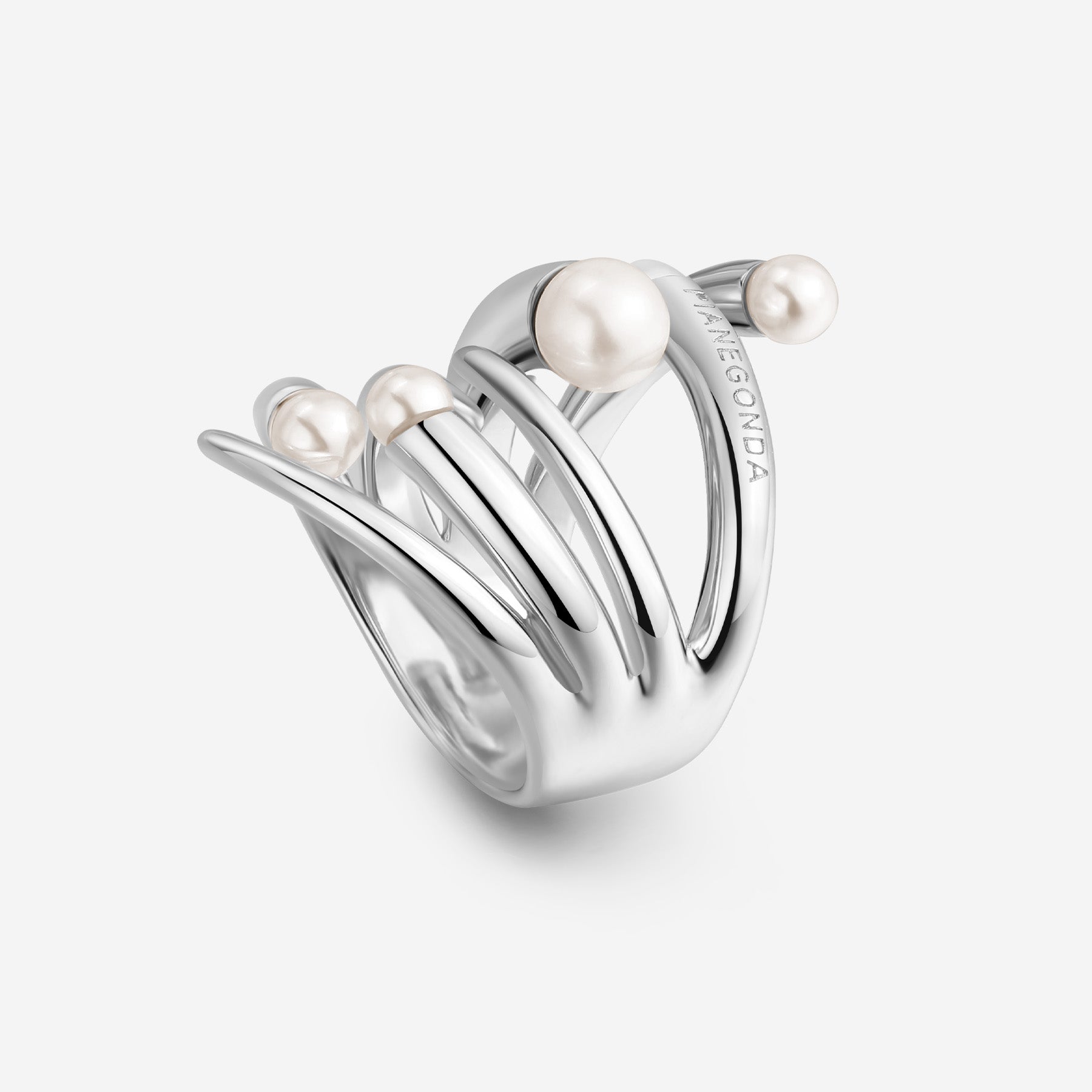 Pianegonda Band ring with natural pearls - CUSPIS - 925‰ Sterling silver