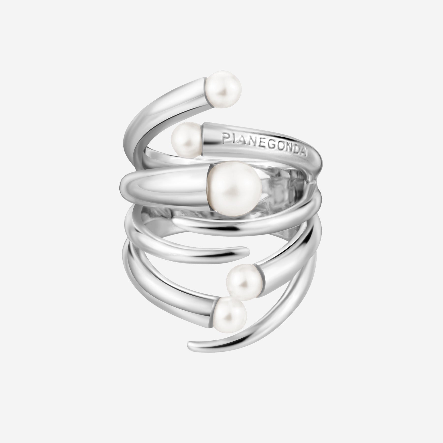 Pianegonda Band ring with natural pearls - View 2