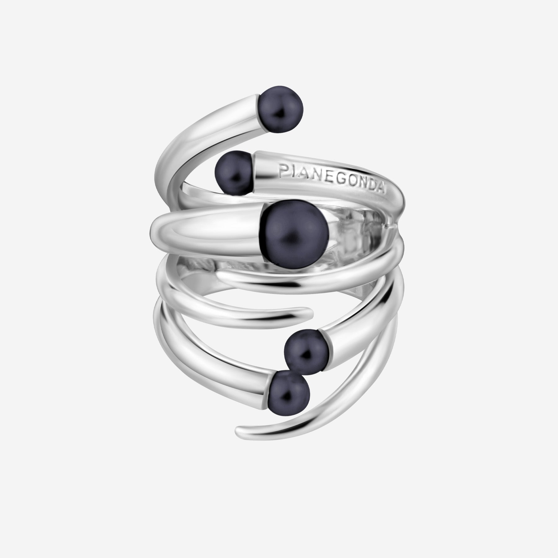 Pianegonda Band ring with natural pearls - View 2