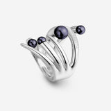 Pianegonda Band ring with natural pearls - CUSPIS - 925‰ Sterling silver