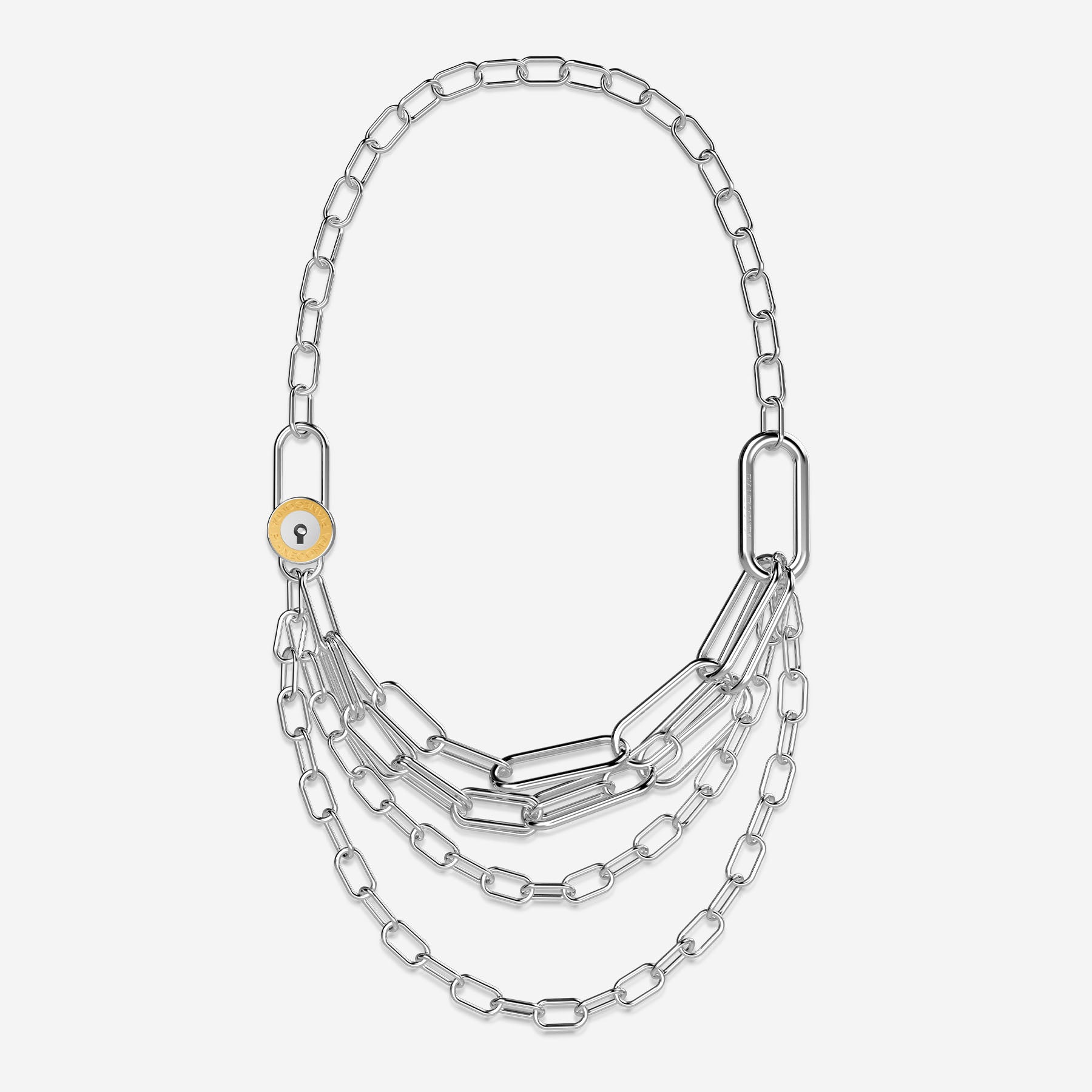 Pianegonda Multi-chain necklace - VINCTUM - 925‰ Sterling silver, 18 kt Gold