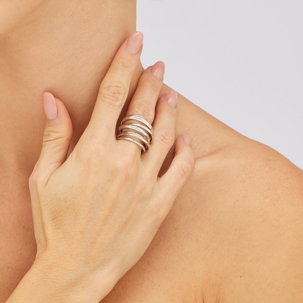 Pianegonda Braided multi-band ring - View 3