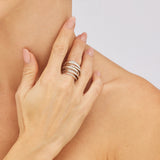 Pianegonda Braided multi-band ring - View 3