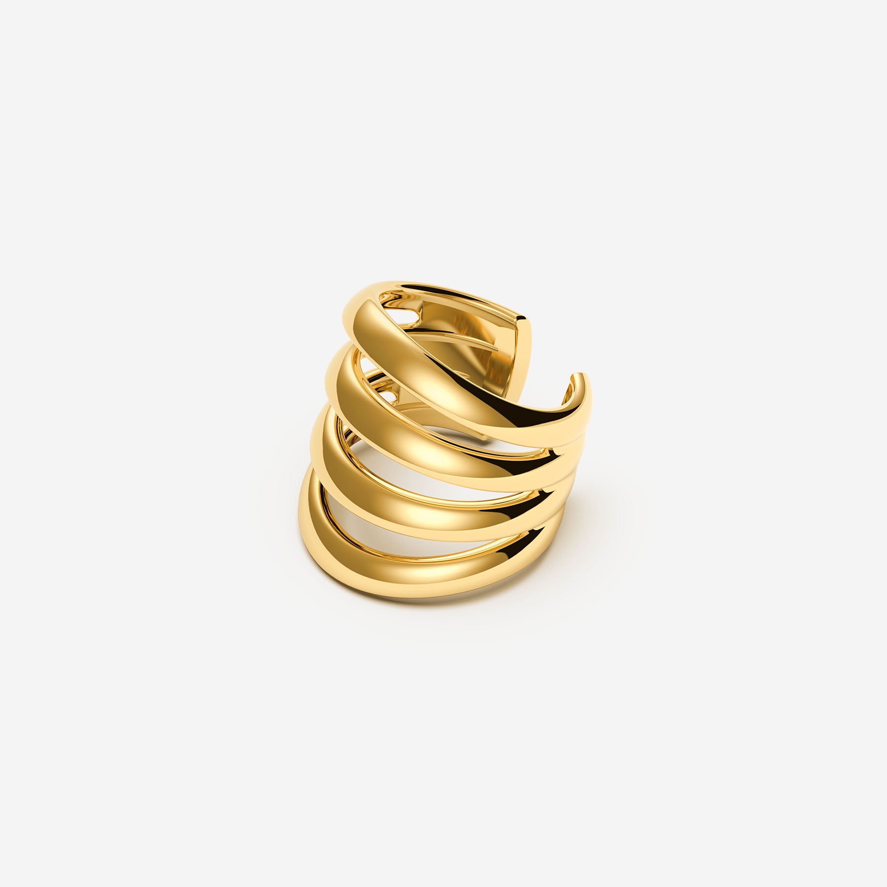 Pianegonda Four-band earcuff - MVP WARDROBE X PIANEGONDA - Brass, Gold Plating