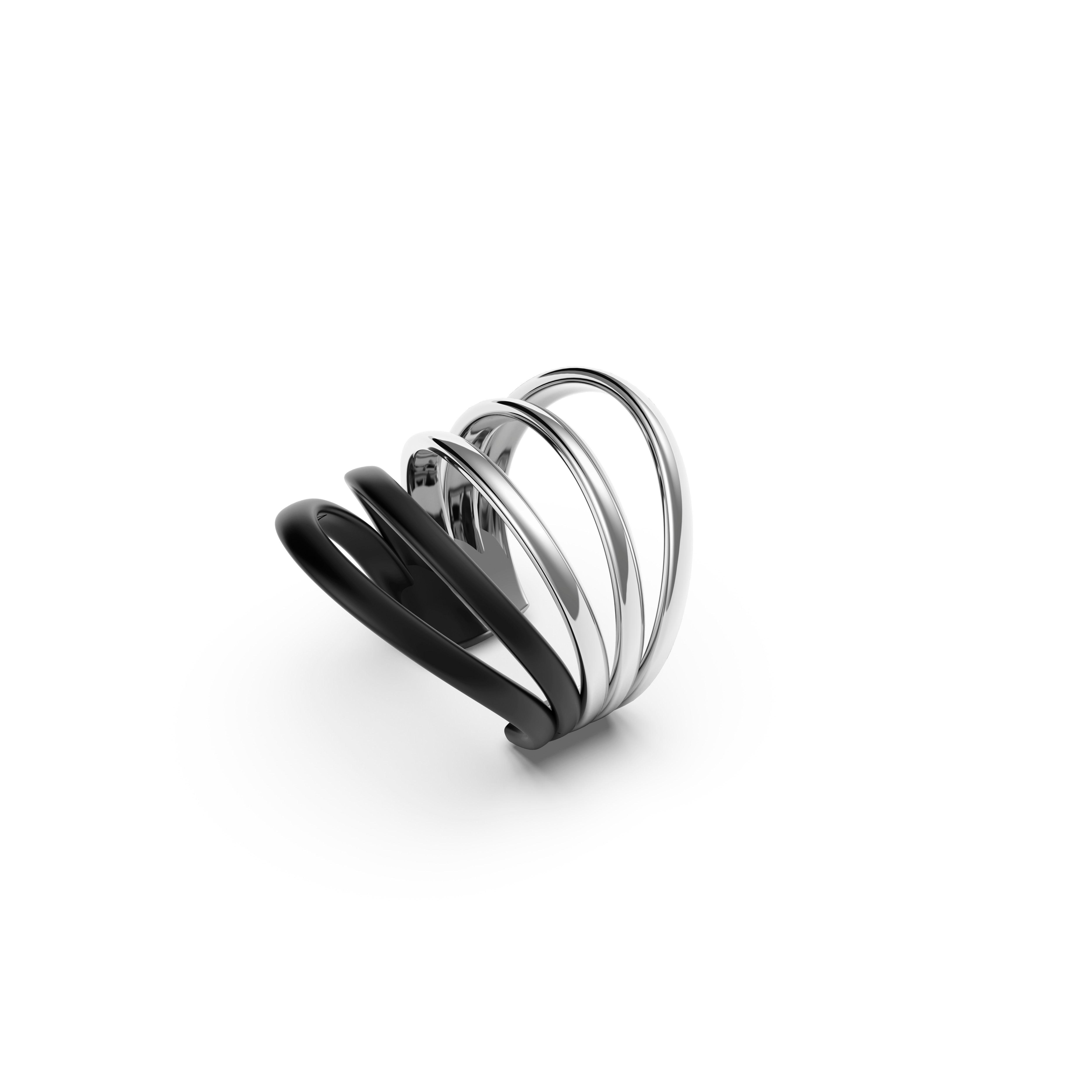 Pianegonda Bi-color five-band ring - View 3