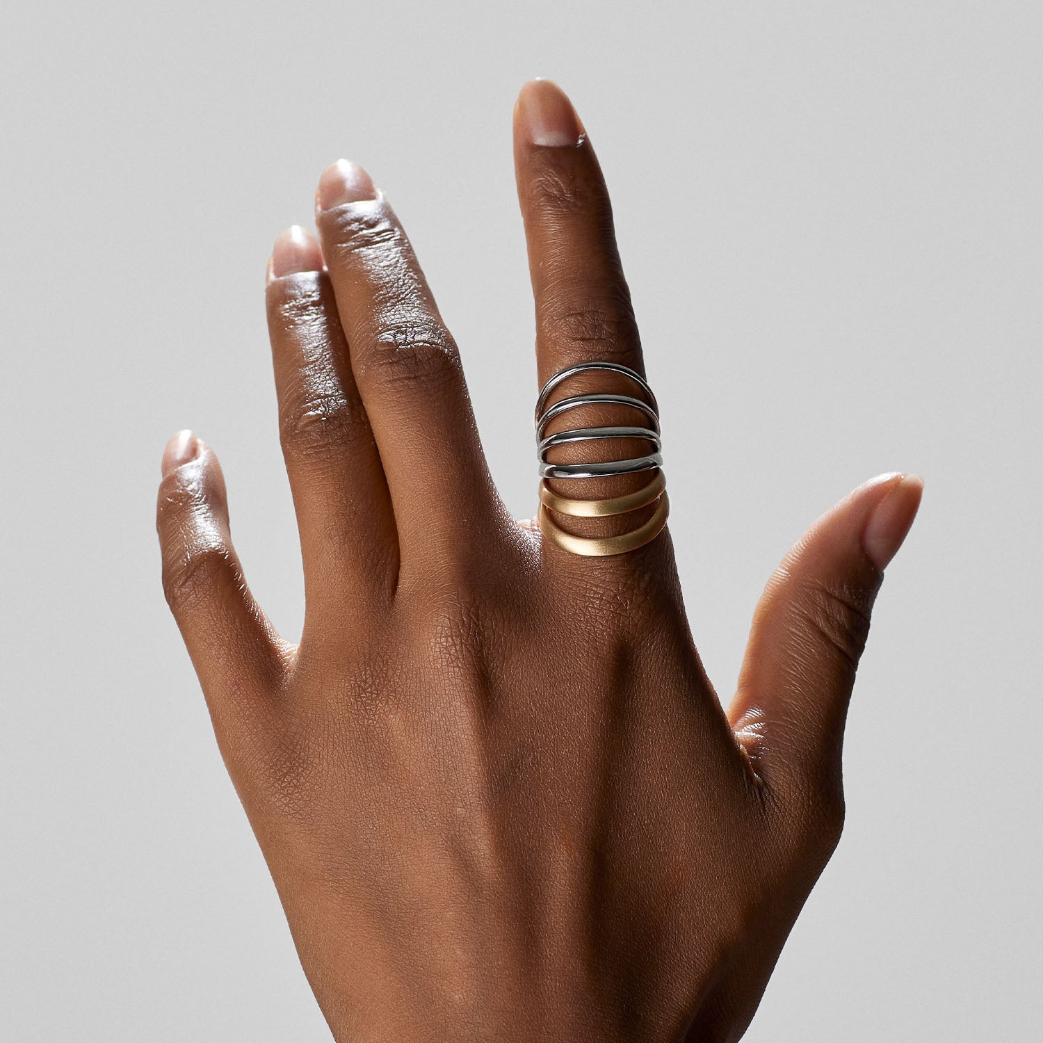 Pianegonda Bi-color six-band ring - View 3