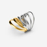 Pianegonda Bi-color six-band ring - MVP WARDROBE X PIANEGONDA - Brass, Gold Plating