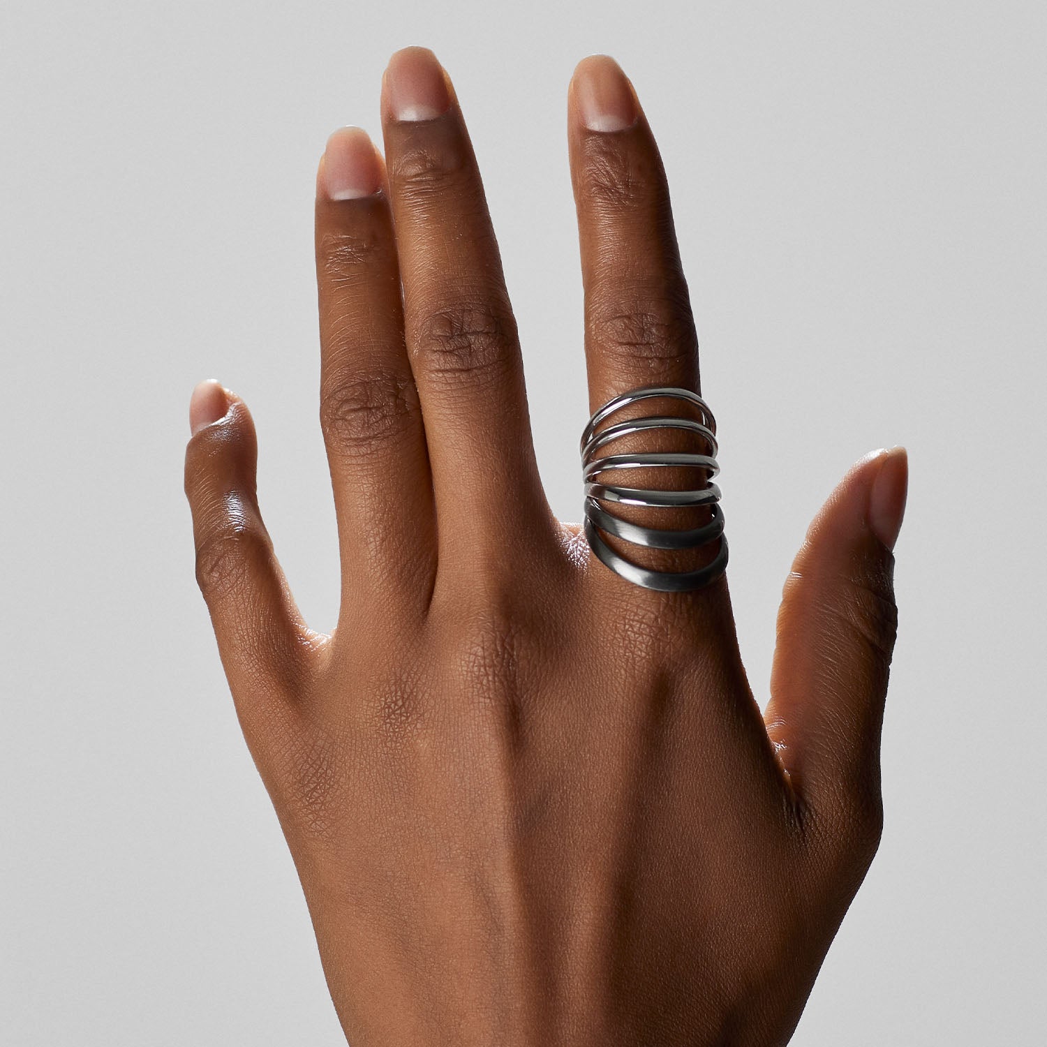 Pianegonda Bi-color six-band ring - View 3