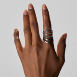 Pianegonda Bi-color six-band ring - View 3