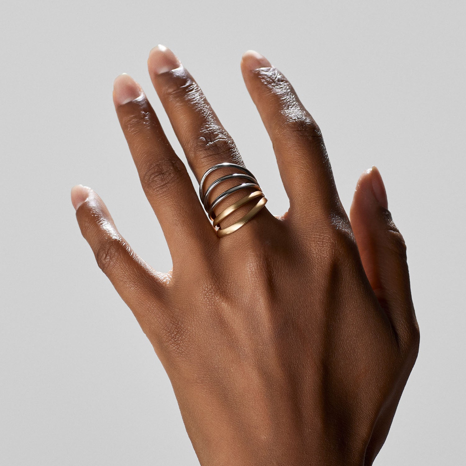 Pianegonda Bi-color five-band ring - View 3