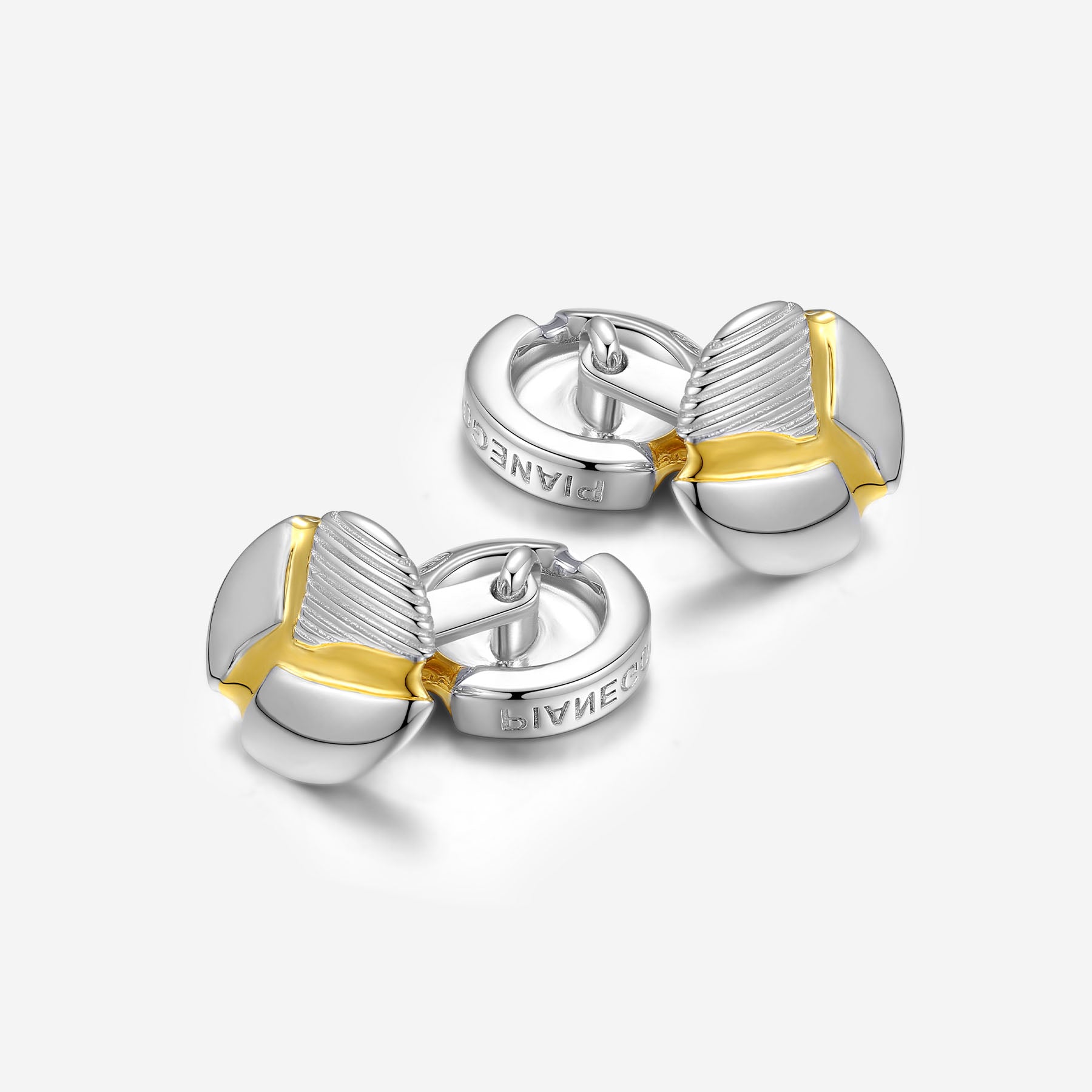 Pianegonda Cufflinks - IMPERFECTUM - 925‰ Sterling silver, Gold Plating