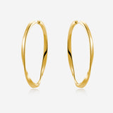 Pianegonda Oval hoop earrings - SCRIPTA - Gold finish, Brass