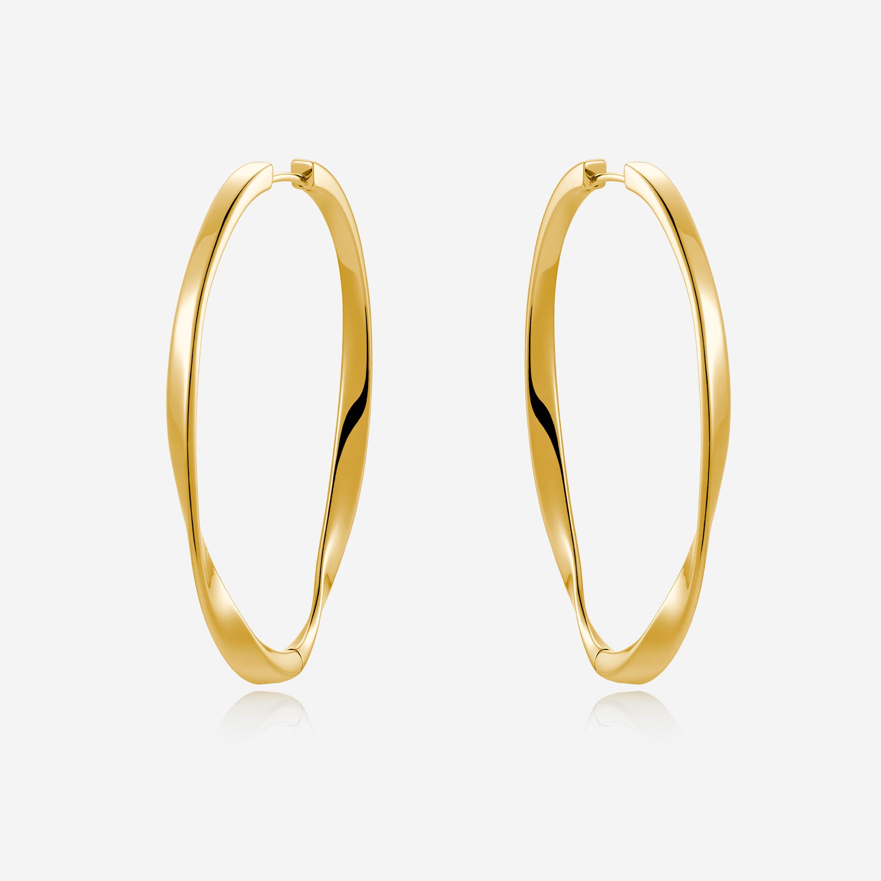 Pianegonda Oval hoop earrings - SCRIPTA - Gold finish, Brass