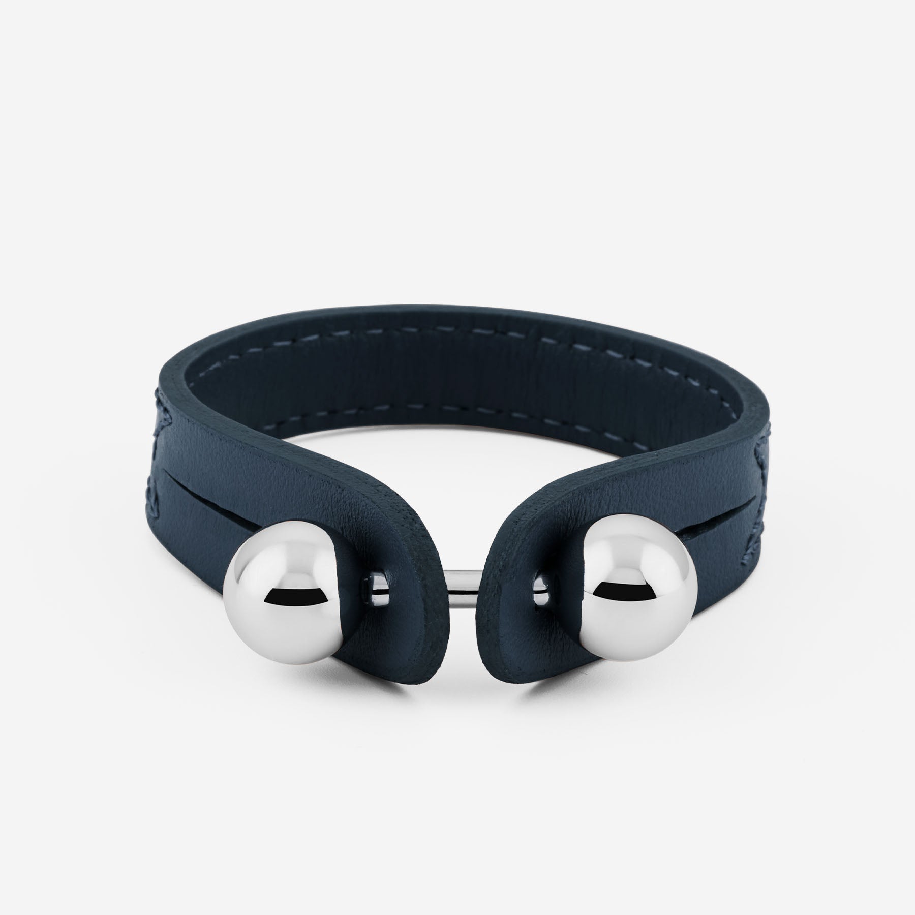 Pianegonda Blue leather bracelet - ASSOLUTO - 925‰ Sterling silver