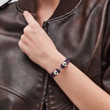 Pianegonda Plum violet leather bracelet - View 2