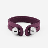 Pianegonda Plum violet leather bracelet - ASSOLUTO - 925‰ Sterling silver