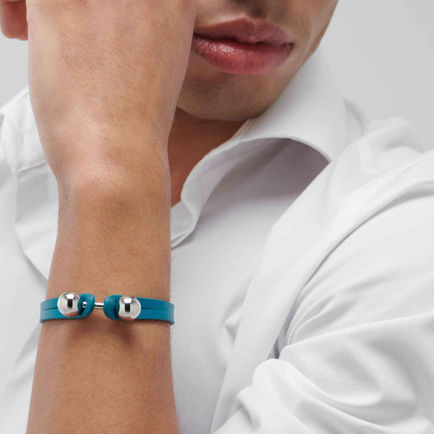 Pianegonda Teal leather bracelet - View 4