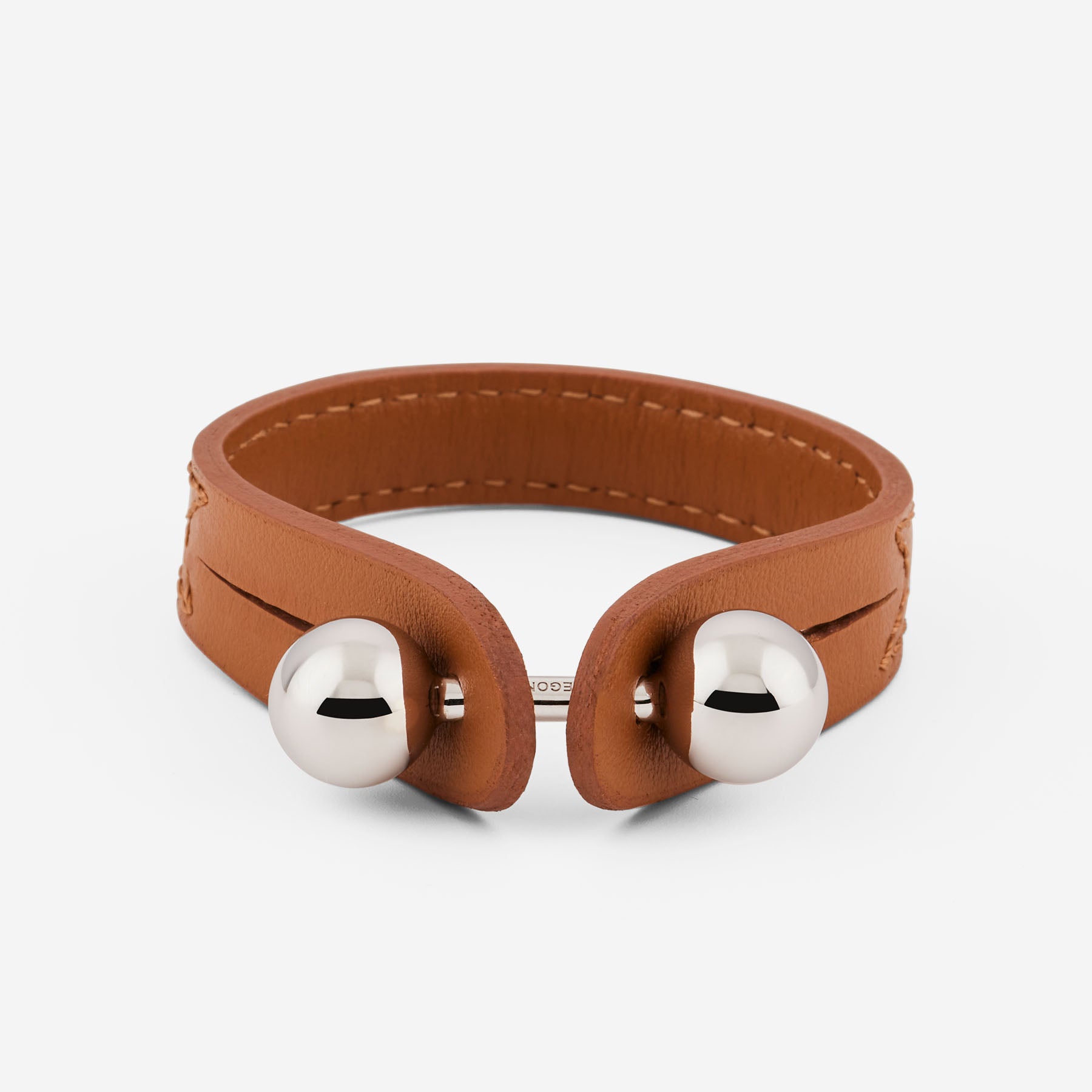 Pianegonda Brown leather bracelet - ASSOLUTO - 925‰ Sterling silver