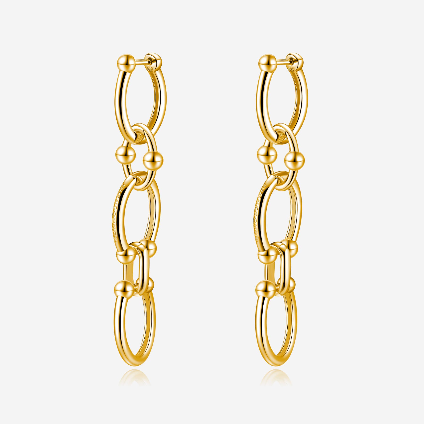 Pianegonda Long chain earrings - ASSOLUTO - 925‰ Sterling silver, Gold Plating
