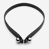 Pianegonda Black leather choker - ASSOLUTO - 925‰ Sterling silver
