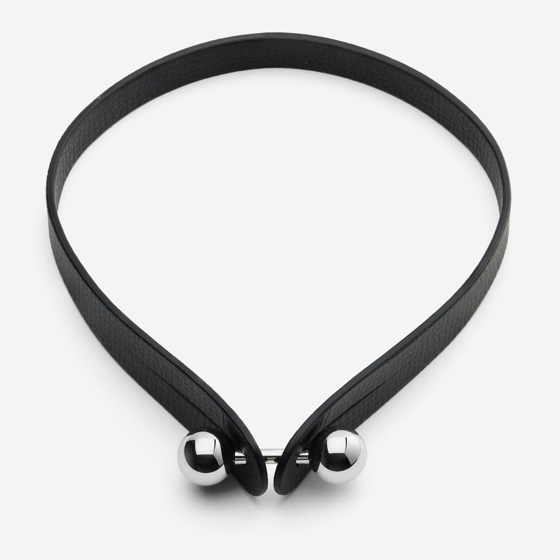 Pianegonda Black leather choker - ASSOLUTO - 925‰ Sterling silver
