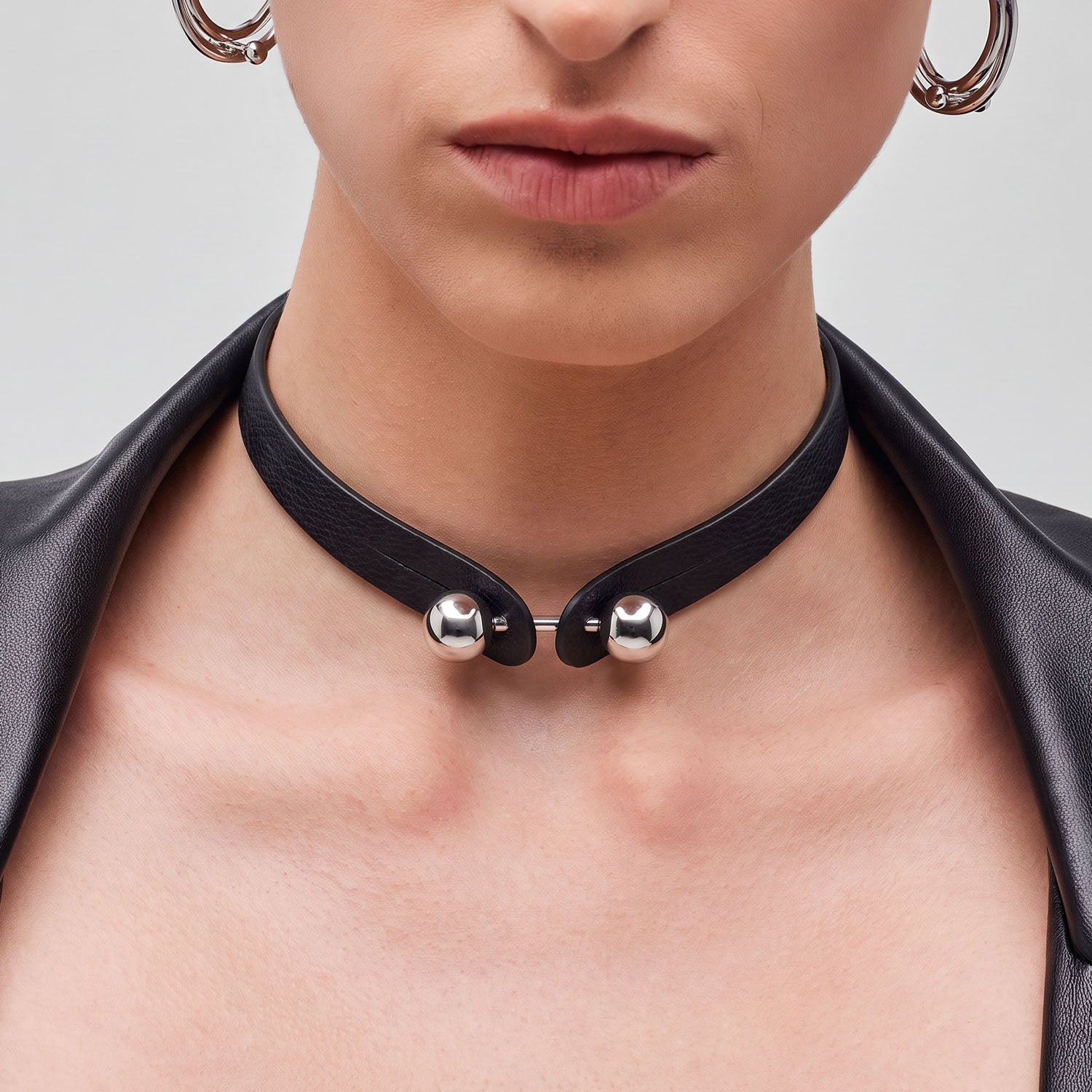 Pianegonda Black leather choker - View 3