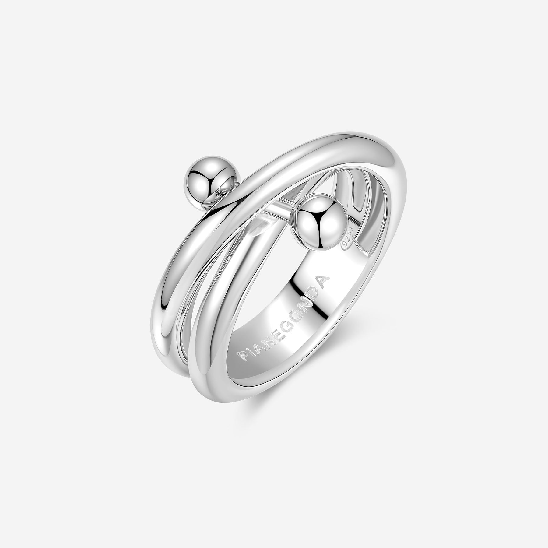 Pianegonda Double band ring - ASSOLUTO - 925‰ Sterling silver
