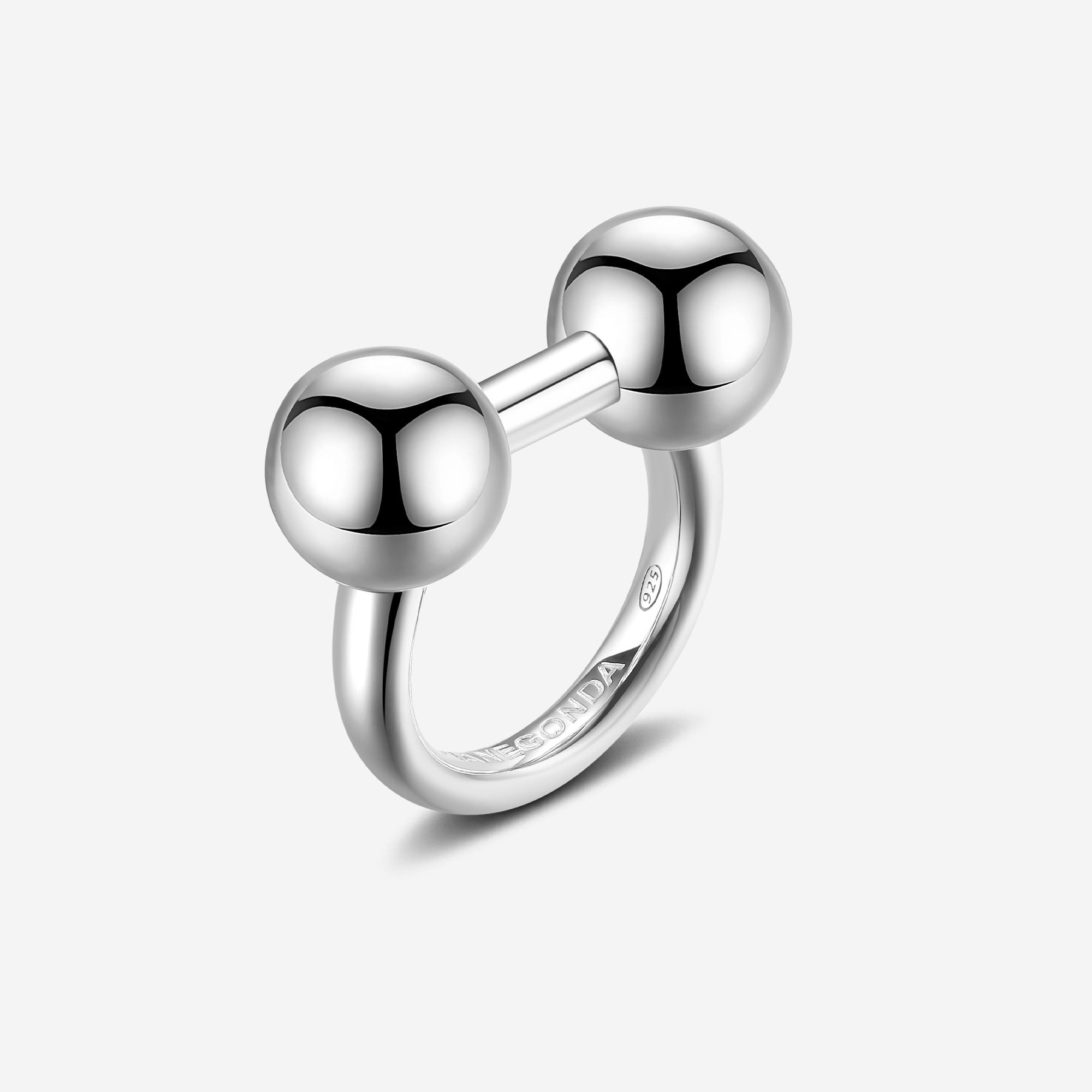 Pianegonda Ring two spheres - ASSOLUTO - 925‰ Sterling silver