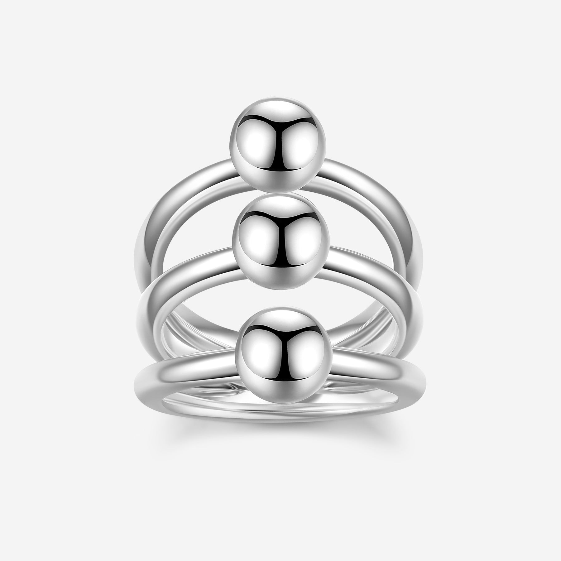 Pianegonda Triple sphere ring - View 2
