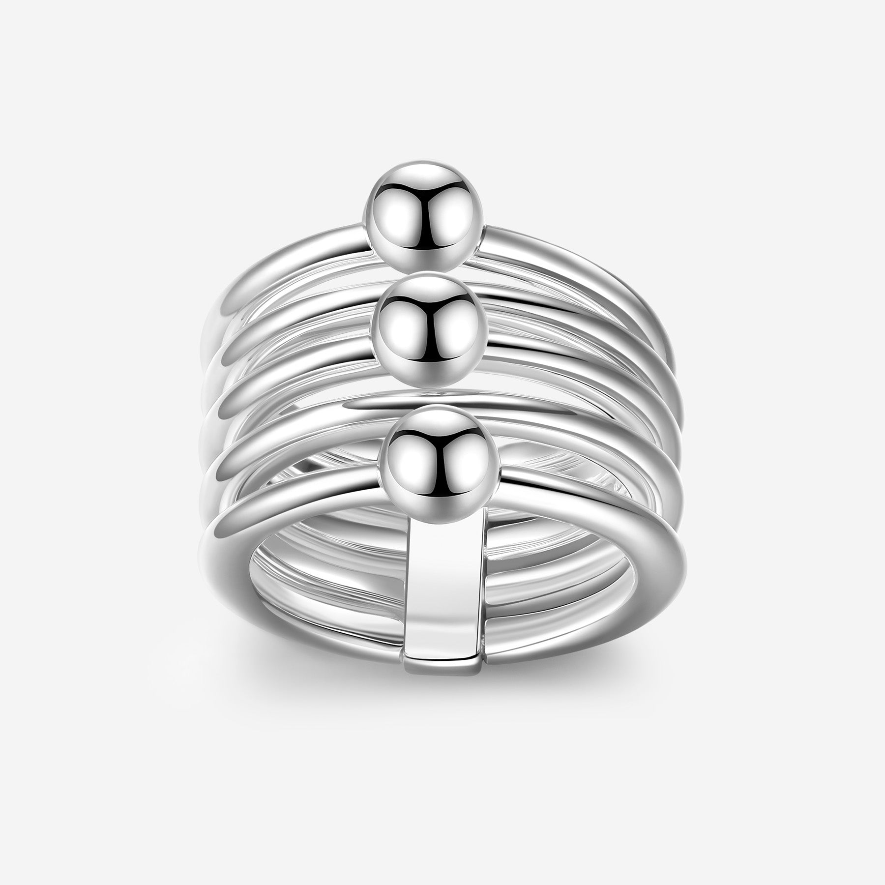 Pianegonda Multi-strand ring with spheres - View 2