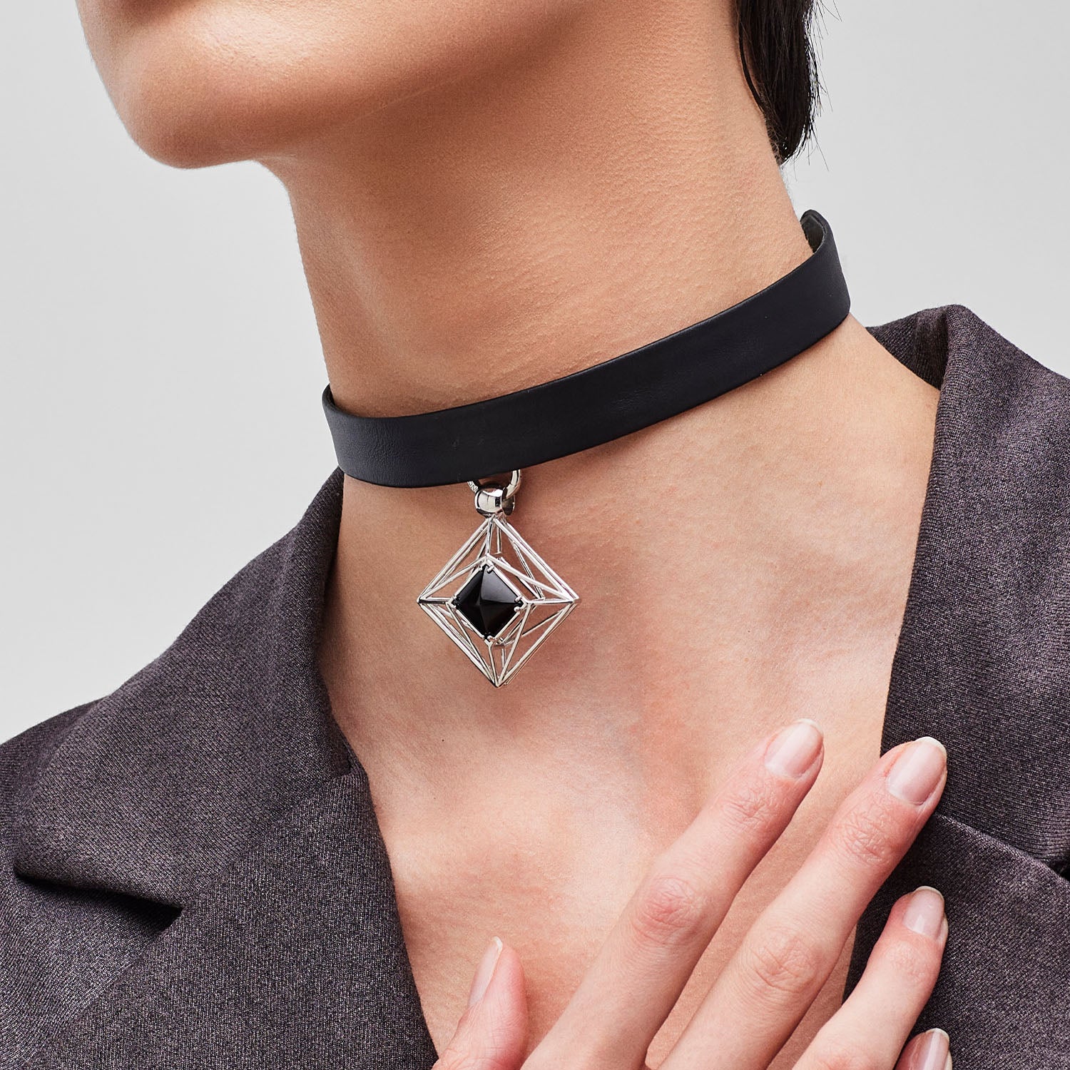 Pianegonda Choker with diamond shape pendant - View 3