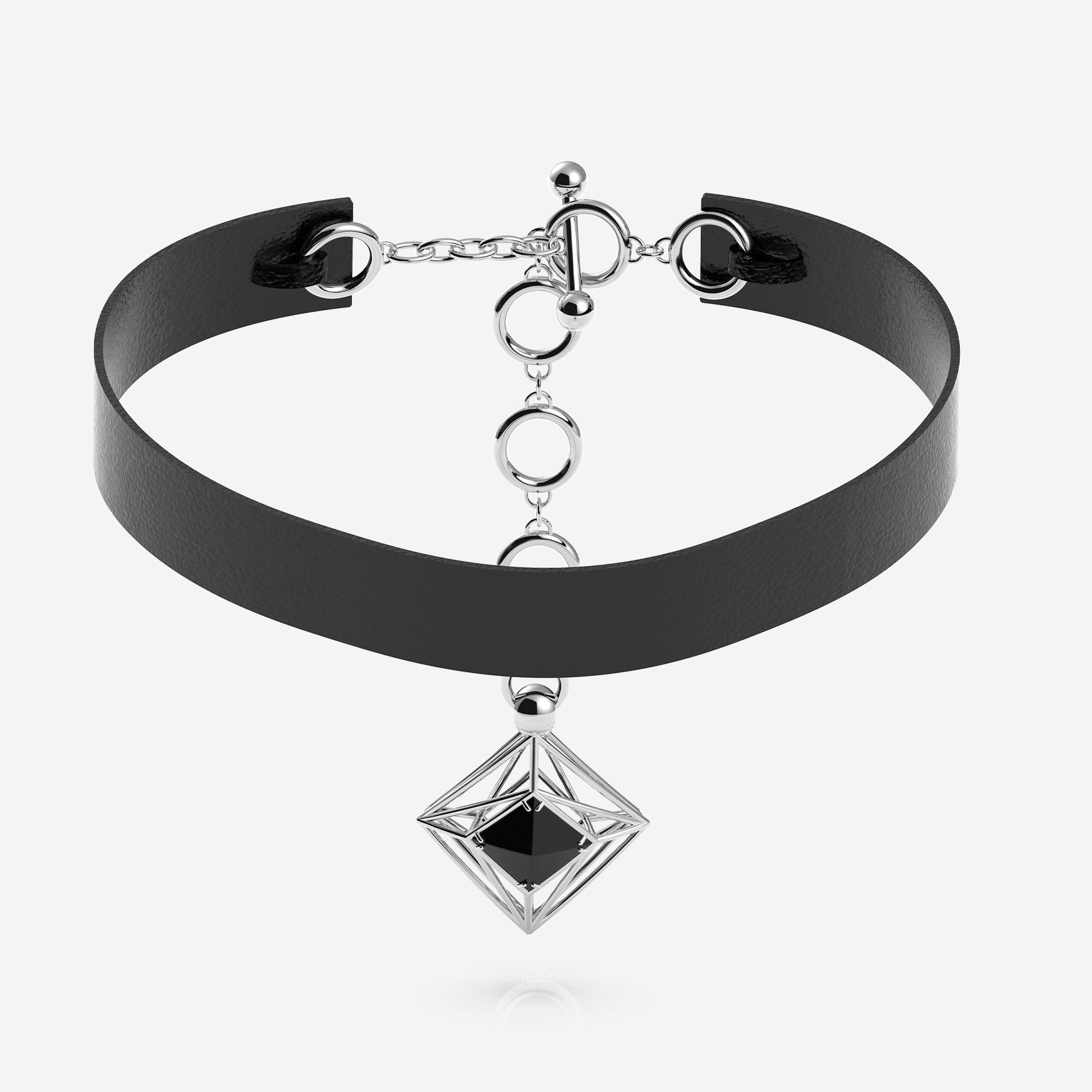 Pianegonda Choker with diamond shape pendant - KOSMOS - 925‰ Sterling silver