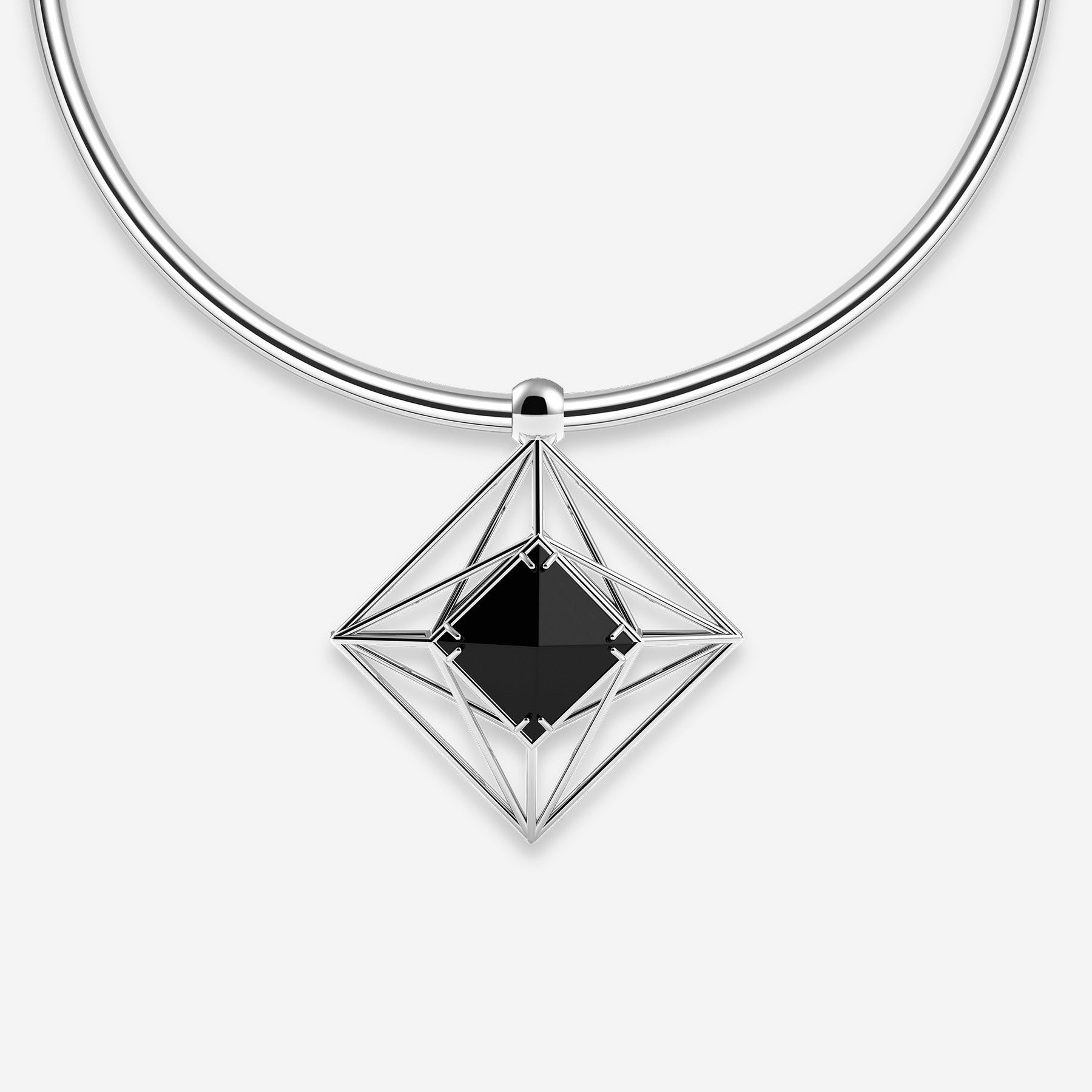 Pianegonda Rigid necklace with diamond shape pendant - View 2