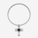 Pianegonda Rigid necklace with cross shape pendant - KOSMOS - 925‰ Sterling silver