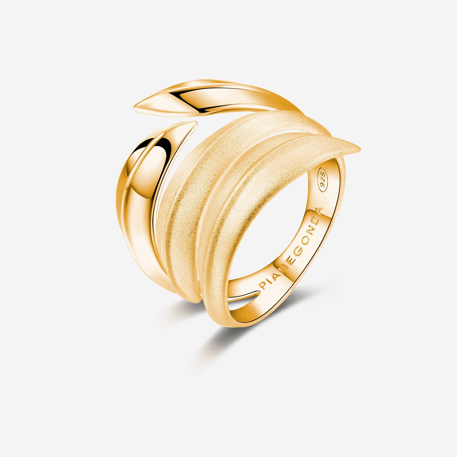 Pianegonda Anello multifascia - VIRENTIA - Argento 925‰, Placcatura Oro 18 kt